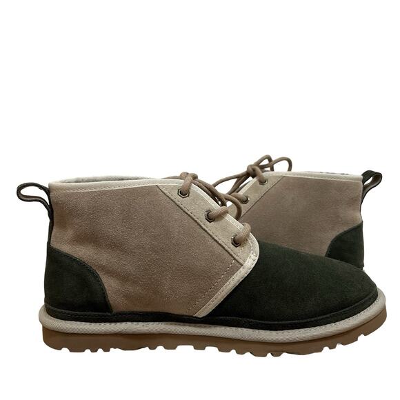 Ugg Neumel Two Tone Suede Lace Up Chukka Boots Mens US 9 EU 42 Shearling Lined - Picture 7 of 12